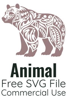 the logo for animal free svg file commercial use, with an image of a bear