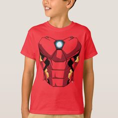 Avengers Classics Iron Man Chest Costume T-shirt, Kids Unisex, Size: Youth XS, Deep Red Red Superhero T-shirt With Short Sleeves, Superhero Character Print Red T-shirt, Red Superhero Character Print T-shirt, Superhero Character Print Tops For Fan Conventions, Superhero Character Print Short Sleeve T-shirt, Red Crew Neck Top For Cosplay, Red Short Sleeve Fandom Tops, Red Short Sleeve Fandom Top, Red Superhero Short Sleeve Top