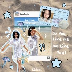 #IVE #GAEUL #CORAT-CORET Instagram Scrapbook Post, Instagram Post Edit, Canva Editing Ideas, Scrapbook Edit, Instagram Scrapbook, Beach Edit, Edit Collage, Doodle Pictures, Online Scrapbook