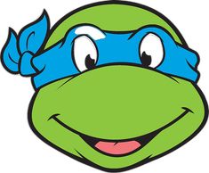 the teenaged turtle is wearing a blue bandana