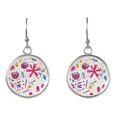 Hedgerow Flowers Watercolor Keepsake Earrings Color: white. Gender: unisex. Age Group: adult. Hedgerow Flowers, Painting Of Flowers, Flowers Watercolor, Enamel Jewelry, Gifts For Wedding Party, Flowers And Leaves, Watercolor Flowers, Party Gifts, Rich Color