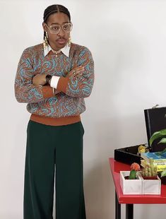 Colorful 70s Outfits Men, Colorful Masculine Outfits, Black Queer Fashion, Eccentric Outfits Men, Colorful Masc Outfits, Funky Outfits Men, Black 70s Fashion, Temu Fashion, Black 80s Fashion