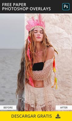 a woman with long hair wearing a pink headdress on the beach, posing for photoshop overlays