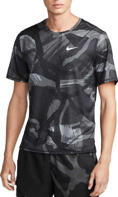 NIKE DRI-FIT MILER MEN'S CASCADE BRUSHSTROKE CAMO SHORT SLEEVE RUNNING TOP DQ4736-010 BRAND NEW WITH TAGS STANDARD FIT Please contact us with any questions prior to purchase. Thank you! THANK YOU FOR SHOPPING AT COZY BARGAINS!! Gray Camo, Camo Shorts, Top T Shirt, Running Tops, Active Wear Tops, Nike Dri Fit, Dri Fit, Black Gray, Camo