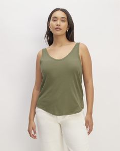 A lighter, softer cami. The Air Cami features a rounded V neckline, bra-friendly straps, a curved hem, and a relaxed fit throughout. Plus, it’s made of our lightest, most breathable cotton, so you can let the breeze in. Women's T Shirts, Cropped Style, V Neckline, Sustainable Fabrics, Cami Tanks, Womens Tees, Relaxed Fit, Womens Tops, Crew Neck