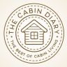 the cabin library logo is shown in brown and white colors, with a small house on top