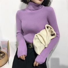 Brand Name: AOSSVIAOPattern Type: SolidClothing Length: RegularMaterial: COTTONMaterial: AcrylicCollar: TurtleneckOrigin: CN(Origin)Season: WinterDecoration: NONESleeve Length(cm): FullSleeve Style: RegularThickness: STANDARDStyle: CasualPattern: SlimAge: Ages 18-35 Years OldPercentage of Material: 95% aboveGender: WOMENModel Number: SweaterYarn Thickness: Fine yarnMaterial Composition: women sweatColor: White Beige Black Green Blue Purple Brown KhakiModel Number: 190705-35-15Size: One sizeAOSSV Tops Korean, Ladies Turtleneck Sweaters, Ribbed Turtleneck, Winter Tops, Women Shirts Blouse, Knit Shirt, Knitted Sweater, Pullover Sweatshirts, Womens Fall