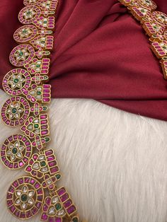 Jadau Kundan Traditional Bottu Mala Long Necklace with matching EarringsColor : GoldenSize : Necklae Length : 20 Inches; No EarringsStones : Jadau Kundan Pearls Ceremonial Pink Hand Set Jewelry, Elegant Ceremonial Earrings With Motifs, Pink Temple Jewelry For Ceremonial Occasions, Pink Ceremonial Temple Jewelry, Traditional Pink Jewelry With Stones, Traditional Round Bridal Necklace With Stones, Pink Temple Jewelry Necklace For Ceremonial Occasions, Festive Fusion Style Bridal Necklace With Stone Setting, Festive Fusion Bridal Necklace With Stone Setting