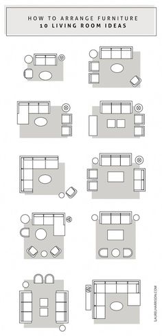 the different types of couches are shown in this graphic diagram, which shows how to arrange