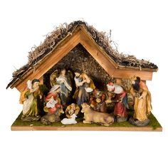 a nativity scene with the birth of jesus