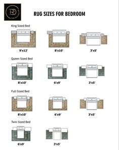 How to choose bedroom rug size? Rug Under Full Size Bed, 8x 10 Rug Under King Bed, Rugs In Bedroom With Hardwood Farmhouse, Bed With Carpet Under, Bedroom Rugs Under Bed Wooden Floor, King Sized Beds, Queen Bed Vs King Bed, Bed Side Carpets, 8x10 Under King Bed