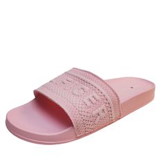 Tommy Hilfiger slide sandals Fabric UpperRound toeSlip on closureOpen toeImported Tommy Hilfiger Slides Pink, Pink Sandals With Textured Footbed For Beach, Pink Textured Sandals For The Beach, Beach Slippers With Textured Sole And Slip-on Fit, Pink Open Toe Slippers For Summer, Summer Open Toe Pink Slippers, Summer Pink Open Toe Slippers, Synthetic Slip-on Flip Flops With Woven Sole, Summer Synthetic Slippers With Textured Sole