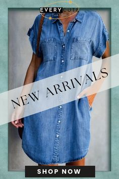 New Casual Short Sleeve Slim Fit Denim Dress Women Solid Color Loose Midi Y2k Dress Vestidos De Mujer Casual Dark Wash Denim Top In Mini Length, Dark Wash Mini Length Denim Top, Casual Dark Wash Denim Crop Top, Non-stretch Mini Length Denim Dress With Pockets, Non-stretch Mini Denim Dress With Pockets, Casual Short Sleeve Denim Blue Mini Dress, Casual Short Sleeve Denim Blue Dress, Casual Denim Blue Short Sleeve Dress, Washed Blue Short Sleeve Dress With Pockets