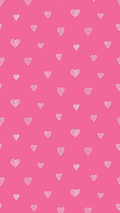 a pink background with hearts drawn in white on the bottom and bottom half of it