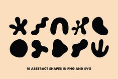 10 abstract shapes in ring and svg