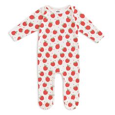 The most cuddly footed romper in our Raspberries print. A berry sweet print for the pint-size crew. No cold toes here! We're taking our beloved rompers to the next level by adding some feet to keep things cozy. Lap neck opening and 7 snap buttons. These special rompers come in sizes 0M, 3M & 6M for our smallest fans! -Made in Brooklyn NY USA -100% Certified Organic Cotton Future Clothes, Small Fan, Favorite Outfit, Berry, Raspberry, Brooklyn, Organic Cotton, Rompers, Clothes