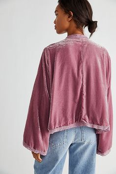 Velvet Bed Jacket | Free People UK Kimono Style Jacket, Bed Jacket, Kimono Coat, Velvet Bed, Free People Clothing, Womens Kimono