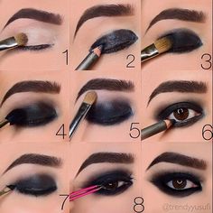 Black Smokey Eye Makeup Tutorial, Black Smokey Eye, Black Smokey, Eye Makeup Pictures, Smink Inspiration