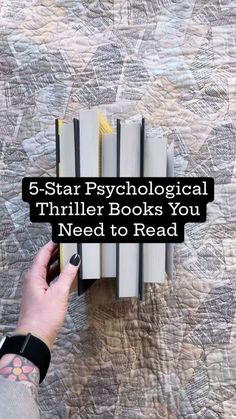 a person is holding several books with the title, 5 - star psychical thriller books you need to read