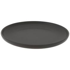 an empty black plate on a white background