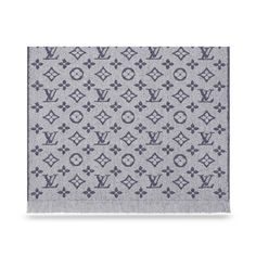 LOUIS VUITTON® Monogram Classic Scarf  Light Grey Wool Lv Scarf, Scarf Collection, Louis Vuitton Official Website, Classic Scarf, Scarf Accessories, Monogram Pattern, Louis Vuitton Official, Scarf Pattern, Wool Scarf