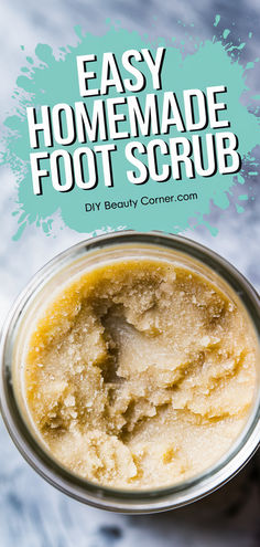 Jar of homemade foot scrub with a smooth texture, perfect for exfoliating and moisturizing dry feet. Diy Foot Scrub Recipes, Exfoliating Scrub Diy, Foot Scrub Recipe, Homemade Foot Scrub, Homemade Coffee Scrub, Best Body Scrub, Body Scrub Recipe, Sugar Scrub Homemade, Homemade Scrub