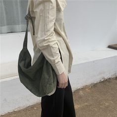 Kylethomasw Women Canvas Crossbody Bag Oblique Cross Single Backpack Large Capacity Shoulder Bag Street Trend Bag Retro Dumpling Hobos Bag Material:Canvas Bag Size: 42*28*11.5cm(1 inch = 2.54 cm, 1cm = 0.39 inch)Package Content :Crossbody Bag *1Note: 1.Please allow 1-3cm differences due to manual measurement, thanks.2.Item color displayed in photos may be showing slightly different on your computer monitor since monitors are not calibrated same.3.If you receive damaged packaging, please do not r Green Large Capacity Hobo Bag For School, Large Capacity Green Hobo Bag For School, Casual Hobo Bag With Adjustable Strap For Travel, Large Capacity Khaki Satchel For School, School Satchel In Khaki With Large Capacity, Green Crossbody Hobo Bag For School, Trendy Solid Color Canvas Bag For School, Casual Travel Satchel In Solid Color, Casual Canvas School Bag In Solid Color