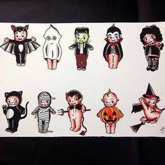 an assortment of halloween stickers on a white sheet