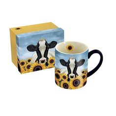 PRICES MAY VARY. Ceramic; 14oz capacity Microwave and dishwasher safe Art-wrapped exterior, full color icon inside Coordinating gift box Mug: 4 1/8"w x 5"H Item weight: 0.92 pounds Cow Kitchen, Coordinates Gift, Map Maker, Cow Gifts, Cow Pattern, Matching Gifts, Pet Gift, Gaming Gifts, Mugs Set