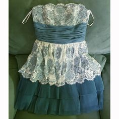 *Price Firm Beautiful Authentic Betsey Johnson Party Dress In Teal Blue Color.Sz 4. But The Brand Usually Runs Small, So Know Your Betsey Johnson Size.It Measures About 13" Cross The Waist Line, And 16.5" Across The Bust Area Worn Once, In Excellent Like-New Condition. No Stain Or Rip. Side Zipper Hook And Eye Closure With Bonning Struncture Inside For The Top Part.Bow In The Back Can Be Untied. Teal Blue Color, Tea Party Dress, Betsey Johnson Dresses, Teal Blue, Betsey Johnson, Side Zipper, Tea Party, Party Dress, Blue White