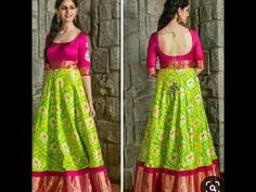 Kalamkari Dresses, Ikkat Dresses, Sari Design, Long Gown Design, Lehnga Dress, Girls Frock Design, Half Saree Designs, Long Gown Dress, Long Dress Design