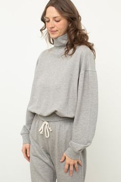 *This top is in "like new" condition but the photos shown are stock photos and not photos of the actual top being sold. The Eco Terry Funnel Neck is crafted with Organic Cotton, featuring a relaxed fit, loose funnel neck and rib trims Made in LA 100% organic cotton; 95% cotton, 5% spandex (rib cuff and neck) Care: Machine wash cold with like colors. Do not spot treat. No bleach. Lay flat to dry. Funnel Neck Sweater, Denim Outerwear, Denim Hat, Wide Pants, Funnel Neck, Swimwear Tops, Funnel, Vintage Tops, Lay Flat