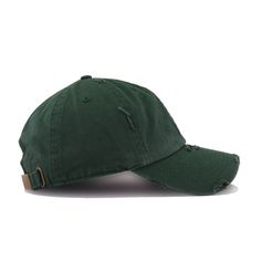 This classic, darker shade of green will always have a place in any wardrobe. Made from durable cotton with pinpoint distressing to give it a vintage flair, which we highly recommend in the dad hat style. We’ve searched high and low for the best premium basics in the country and this is it. High in quality at the right price. This dad hat sacrifices nothing. A favorite at Hat Heaven headquarters for a myriad of reasons, we can’t sing enough praises about these dad hats. Hat Material: 100% Cotton Green Curved Brim Dad Hat For Outdoor, Green Cotton Cap, Green Cotton Cap Hat, Green Snapback Dad Hat For Outdoor, Green Curved Visor Hat For Outdoor, Green Cotton Curved Bill Hat, Green Cotton Dad Hat One Size, Green Cotton Baseball Cap With Curved Visor, Green Cotton Dad Hat, One Size