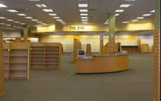 an empty library with no people in it