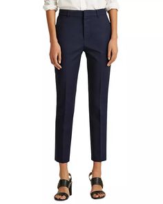 Ralph Lauren - Slim Leg Pants Ralph Lauren Elegant High-waisted Pants, Elegant Ralph Lauren High-waisted Pants, Ralph Lauren Fitted High-waisted Pants, Ralph Lauren Pants For Workwear, Ralph Lauren High-waisted Workwear Pants, Ralph Lauren High-waisted Workwear Bottoms, Ralph Lauren High-waisted Pants For Work, Ralph Lauren Straight Leg Work Bottoms, Ralph Lauren Straight Leg Bottoms For Workwear