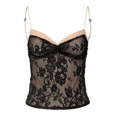 Introducing the Silvi Cami in Reclaimed Vintage French Lace—a stunning fusion of history and contemporary style. Crafted from deadstock vintage French Chantilly lace, this camisole boasts a rich heritage and exquisite detail. The fabric is supremely comfortable, stretchy, and soft, with a body lined in smooth nude stretch mesh for an extra layer of comfort. Gathered at the center bust, it creates a flattering shape, while the spaghetti strap ties with adjustable heart sliders add a touch of romantic customization. Elevate your wardrobe with this uniquely luxurious piece that celebrates timeless elegance. Lace: 80% Nylon 20% Elastane 100% Silk Charmeuse spaghetti straps  Gently hand wash in cold water and lay flat to dry Birthday Tops, Lace Black Top, Rich Clothing, French Chantilly Lace, Reclaimed Vintage, Chantilly Lace, Silk Charmeuse, French Lace, Independent Designers Fashion