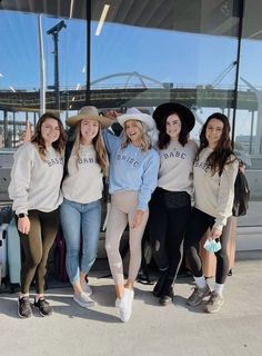 These cute Bride and Bridesmaid matching Sweatshirts are great for bachelorette parties and bridesmaid proposals! They are perfect to give to your bridesmaids as gifts and match outfits with! <3 You can get it personalized as well! We can add a name at the back (9 letter max) for $5 only each sweatshirt! Kindly add the name under the Personalization area if you wish to do so. - These letters are iron-on patched and is heat pressed, not embroidered. - All our sweatshirts run a Unisex fit. They Bridesmaid Sweatshirts, Bachelorette Party Matching Shirts, Bachelorette Sweatshirts, School Names, Bachelorette Matching, Bachelorette Party Matching, Text Ideas, Bridesmaid Outfits, Cute Bride