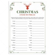 a christmas printable game for kids to play