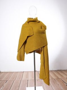 Material: Cotton + acrylic Fitted Yellow Knit Sweater, Yellow Fitted Knit Sweater, Yellow Acrylic Sweater For Winter, Yellow Acrylic Winter Sweater, Yellow Knit Top For Winter, Winter Yellow Knit Top, Fitted Yellow Turtleneck Sweater, Soft Knit Yellow Top For Winter, Yellow Knitted Oversized Top