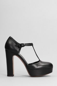 Pumps in black leather, almond toe, 120 mm heel, t bar strap, plateau, leather sole, Made in Italy, 100% leather Leather T-strap Heels For Work, Leather T-strap Platform Heels, Platform T-strap Heels For Evening, Evening T-strap Platform Heels, Modern T-strap Heels For Evening, Modern Leather T-strap Heels, Luxury Black T-strap Heels, Leather T-strap Heels For Party, Classic T-strap Heels For Party