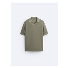 Relaxed fit polo shirt. Lapel collar with front opening. Short sleeves. Rib trim. Textured Polo, Mens Khakis, Mens Polo Shirts, Lapel Collar, Polo Shirt, Short Sleeves, Zara, Relaxed Fit