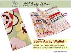 the sewing pattern for this wallet is easy to sew, and has many pockets