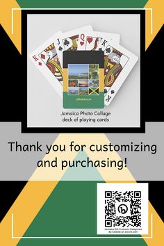 an advertisement for a card game with the words thank you for customizing and purchasing