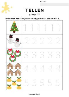 a christmas themed worksheet with letters and numbers for children to practice their handwriting