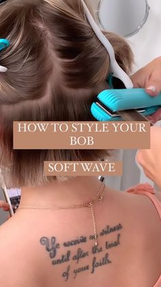 Hot To Style Short Hair Bobs, Beach Waves On Short Bob, Waving Short Hair Tutorial, How To Style Short Hair Bob Beach Waves Flat Irons, How To Style Short Hair Bob Beach Waves, How To Style Short Textured Hair, Soft Waves On Short Hair, Curling A Short Bob Tutorials, Waves In Short Hair How To Do