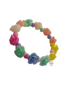 This adorable flower bracelet is perfect for little girls. Made with resin beads, stretchable cord, and fits girls wrist size 4 to 8 years old. Bracelet color may vary. Bracelet is 5.5 inches round stretch. Colorful Flower Bracelets For Gifts, Cute Flower Stretch Bracelet For Gift, Colorful Flower Bracelets As Gift, Colorful Flower-shaped Bracelets For Gifts, Multicolor Flower Stretch Bracelet As Gift, Cute Handmade Flower Stretch Bracelet, Cute Flower Bracelets For Birthday, Cute Flower Bracelet For Birthday, Playful Flower Beaded Bracelets For Gifts