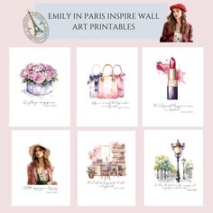 the paris inspired wall art printables are available for purchase