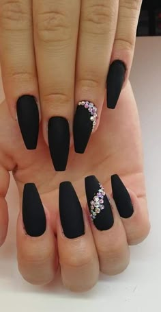 Black Wedding Nails, Set Nails, Trends Nails, Designer Nails, Acrylic Ideas, Nails Arts