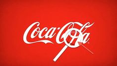 the coca - cola logo is shown on a red background