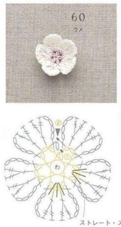 the instructions for crochet flowers are shown